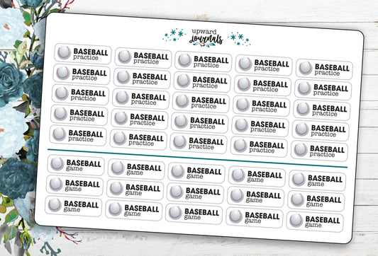 Baseball Practice & Game ~ Sports Planner Stickers