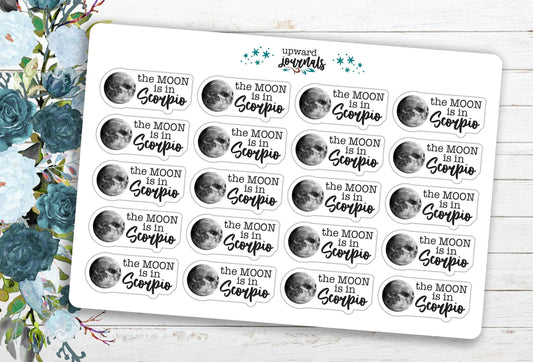Moon is in Scorpio (Choose Your Zodiac Sign) ~ Astrology Planner Stickers