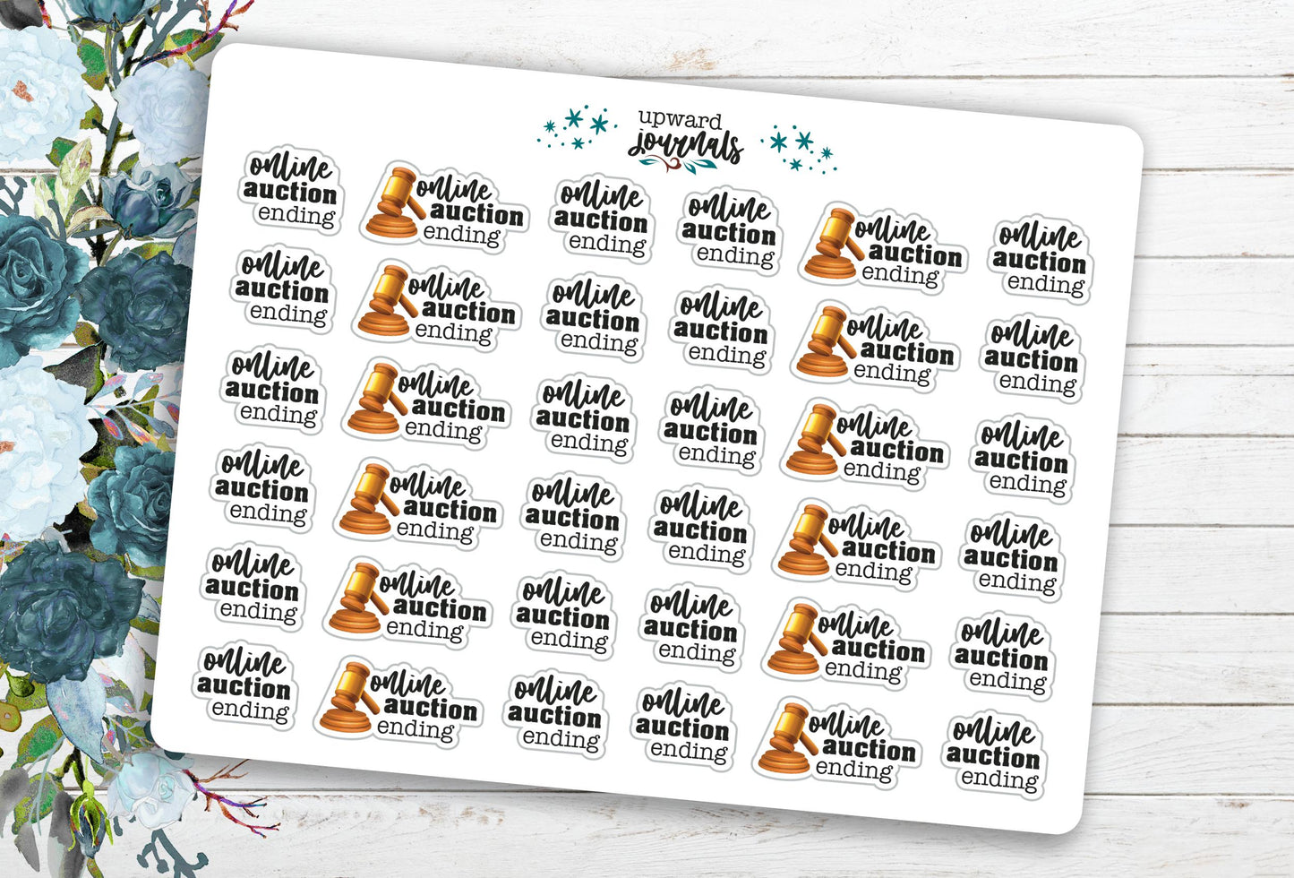 Online Auction Ending - Reminder Stickers for Planner/Calendar