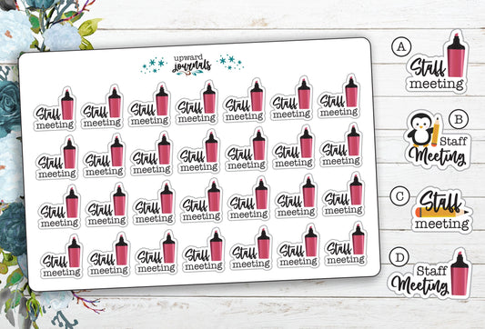 Staff Meeting Planner Stickers ~ Calendar Reminders for Work