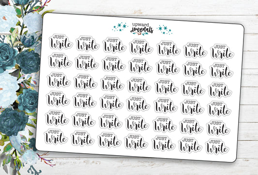 Just Write (Text Style) Author / Writer Planner Stickers