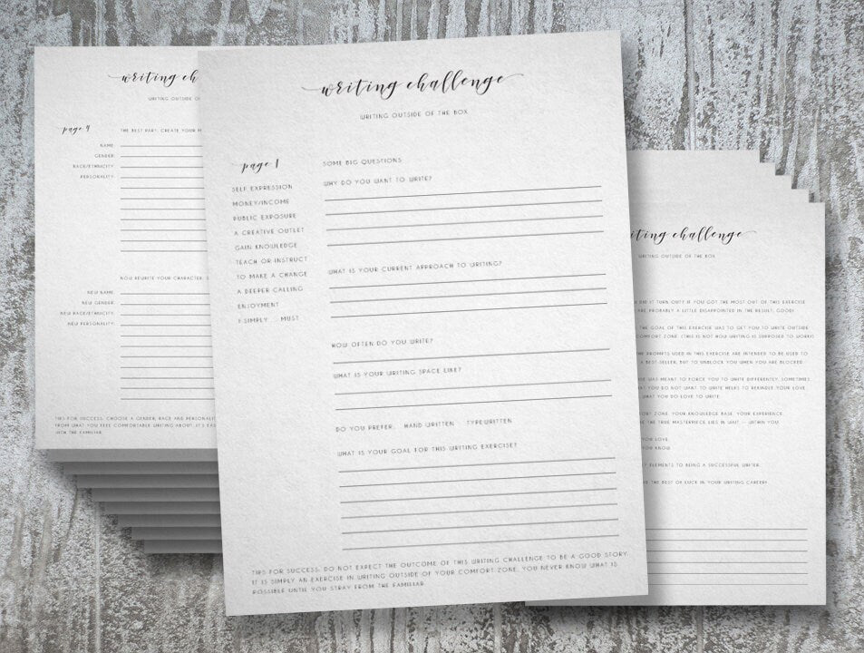 8.5"x11" Writer's Block Worksheets ~ Writing Skills Development