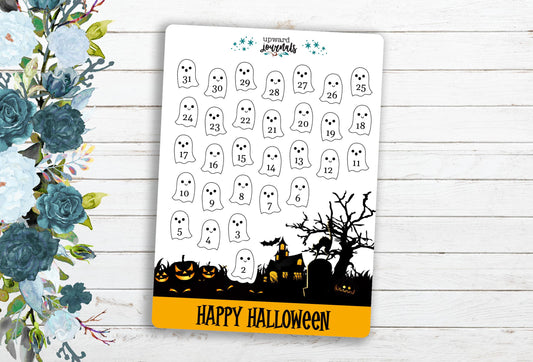 Halloween Countdown Stickers - Daily Count Down ~ Days Until Halloween