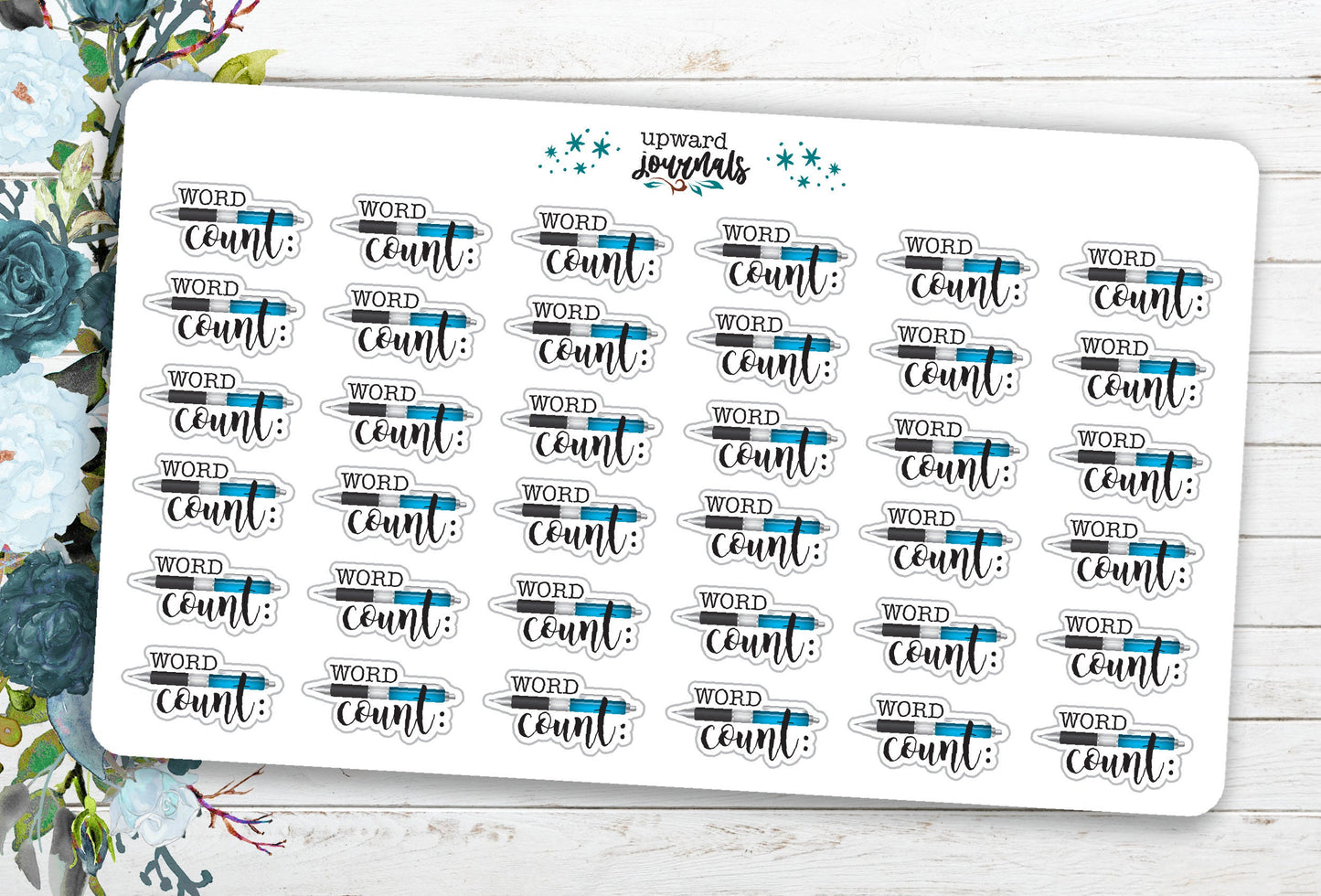 Word Count (with Pen) ~ Author / Writing Planner Stickers