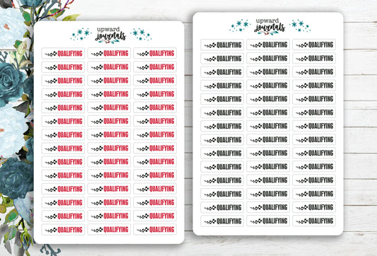 Qualifying ~ Auto Racing Checkered Flags Stickers