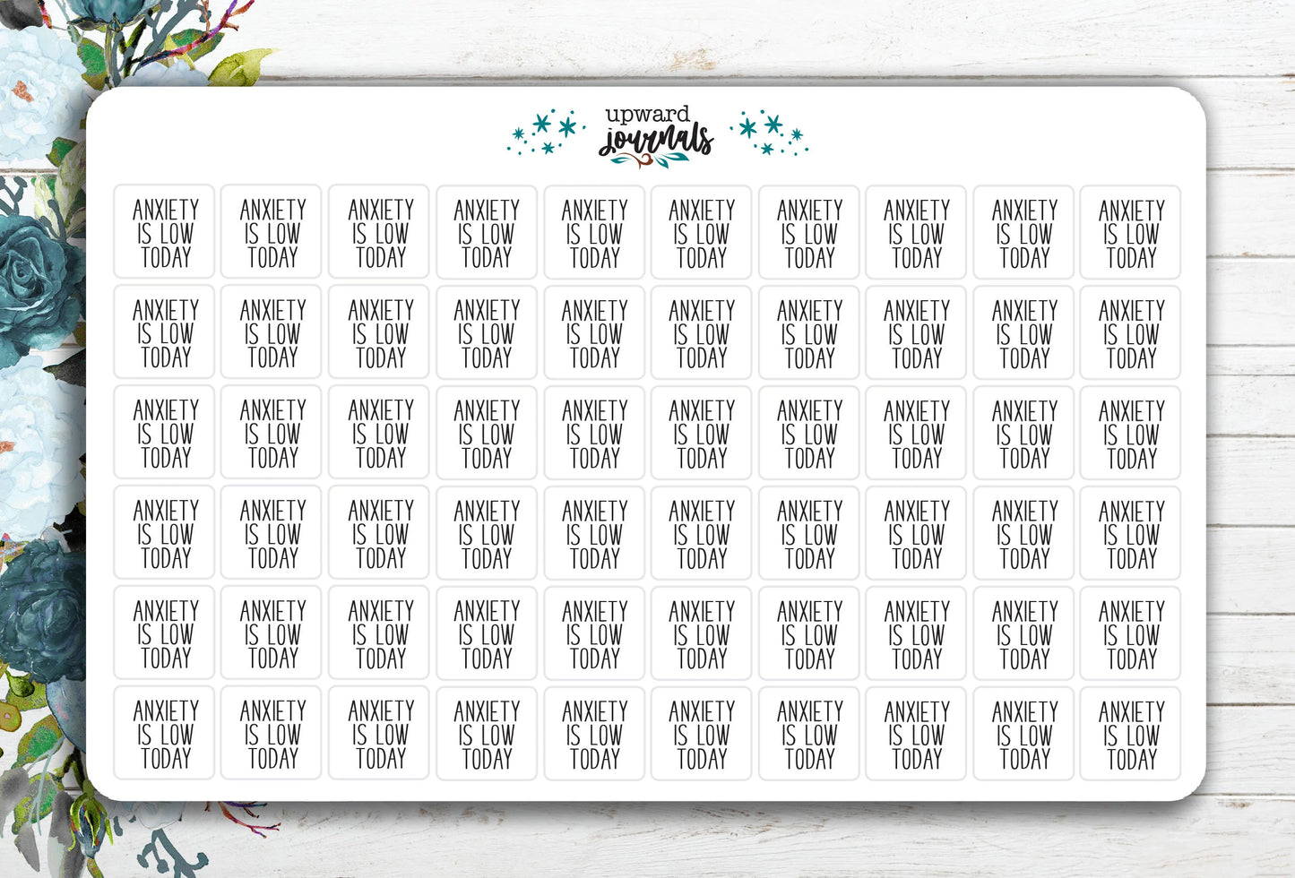 Anxiety is High/Low Stickers for Tracking Mood