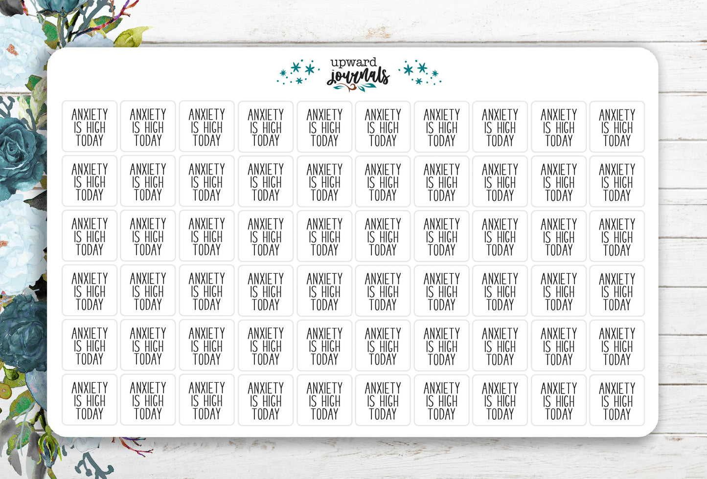 Anxiety is High/Low Stickers for Tracking Mood