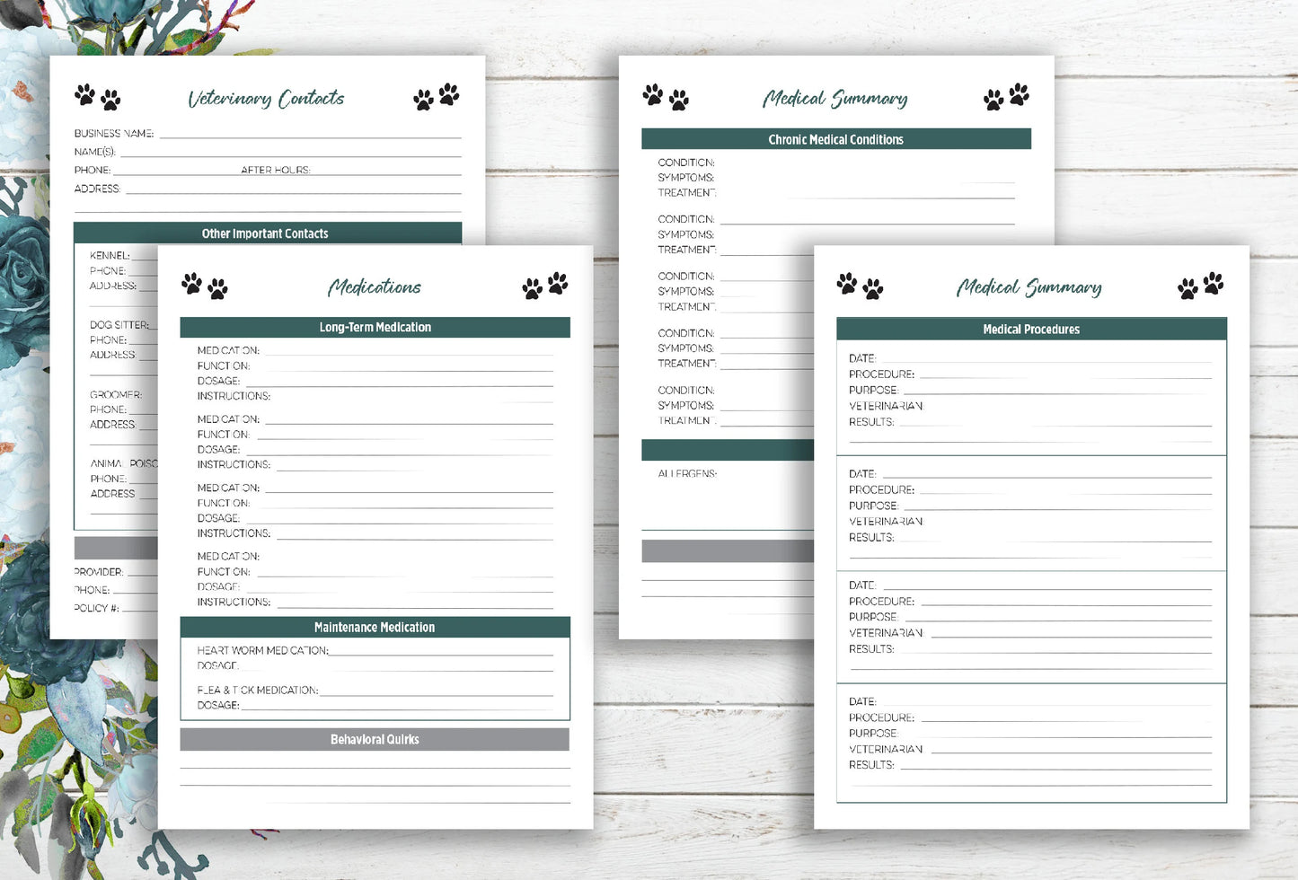 New Puppy ~ 7"x9" Pet Health Journal ~ Custom Cover!