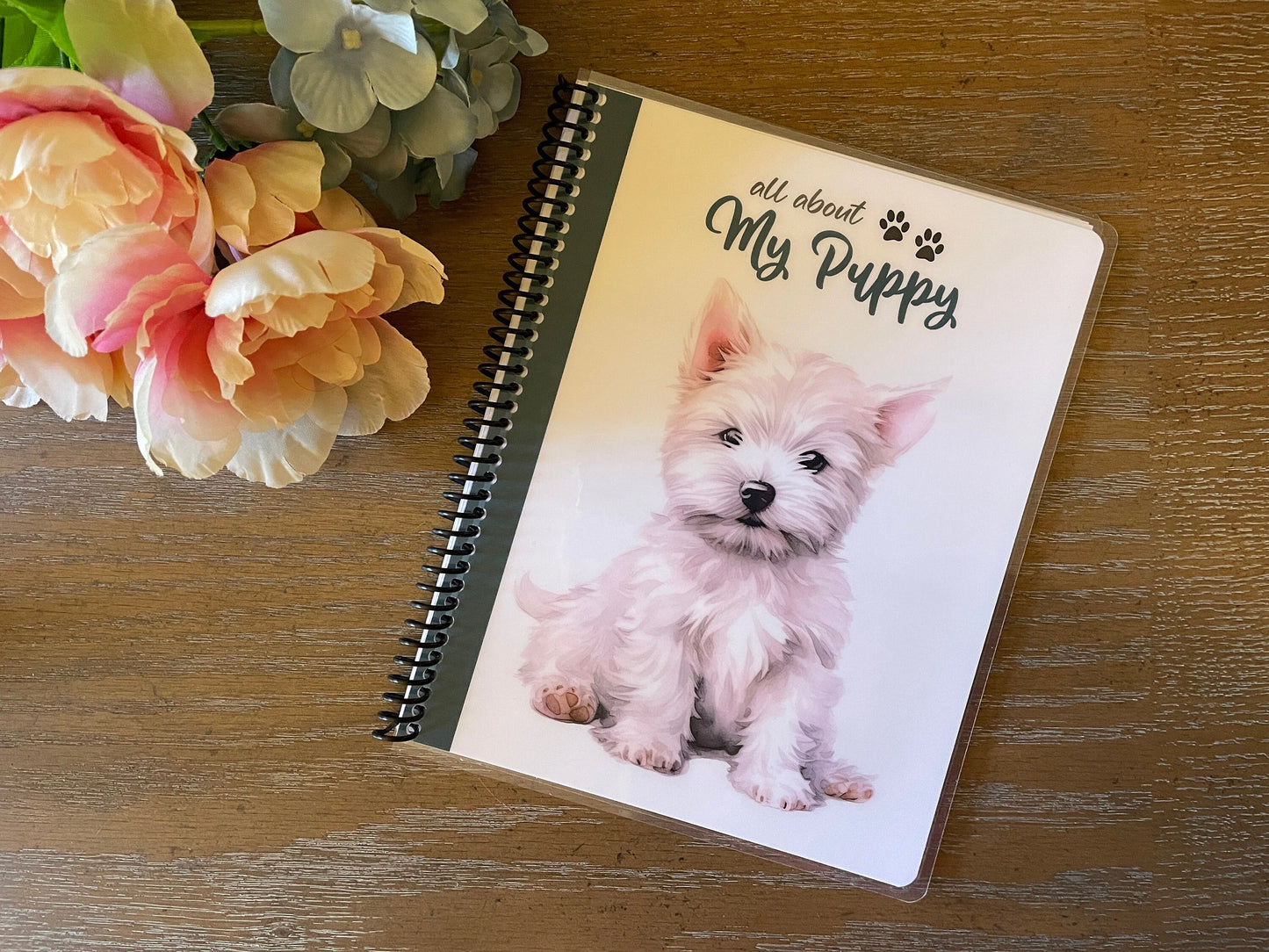 New Puppy ~ 7"x9" Pet Health Journal ~ Custom Cover!