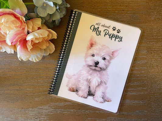New Puppy ~ 7"x9" Pet Health Journal ~ Custom Cover!