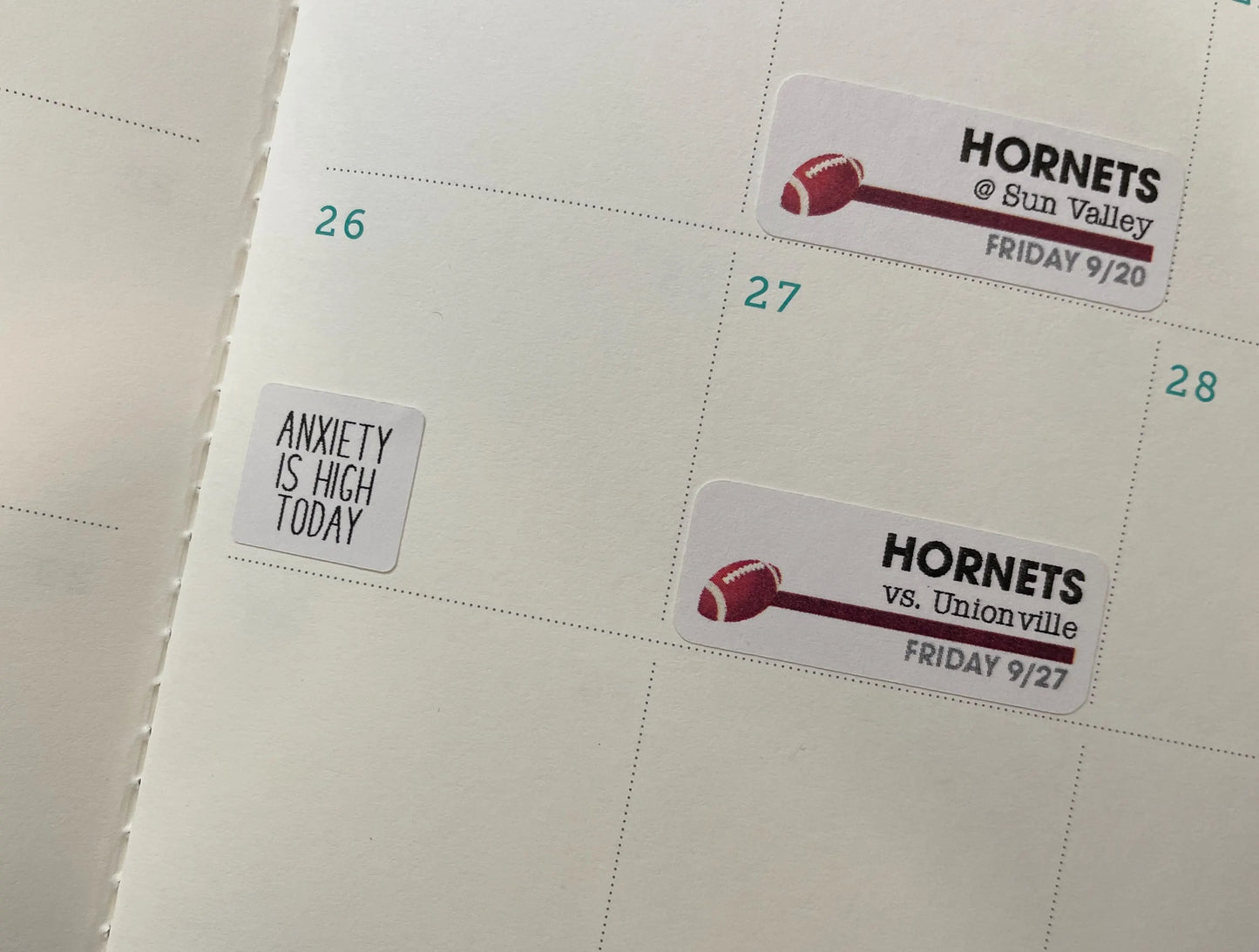 Anxiety is High/Low Stickers for Tracking Mood